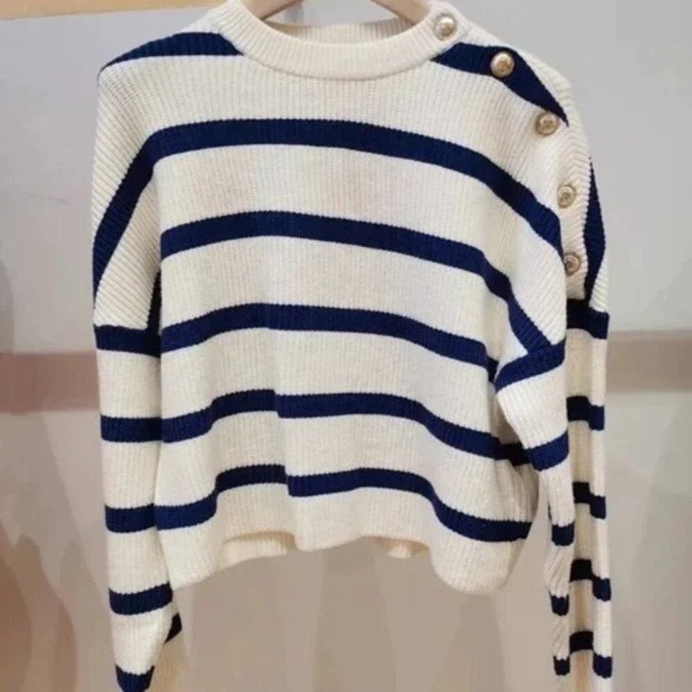 Maje sailor sweater - striped wool sweater